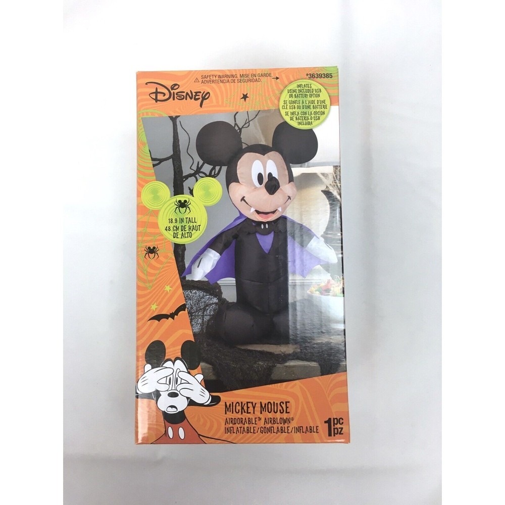 Gemmy Disney Mickey Mouse Indoor Halloween Tabletop Inflatable 18.9” USB Battery